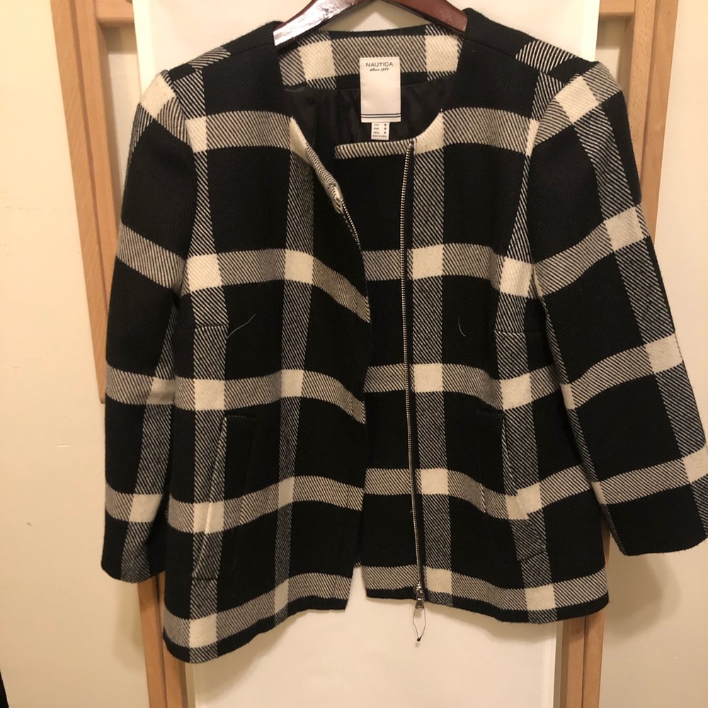 Nautica Checkered Short Coat/Blazer
